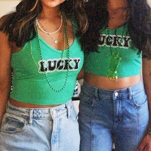 Green Lucky Women's Crop Top